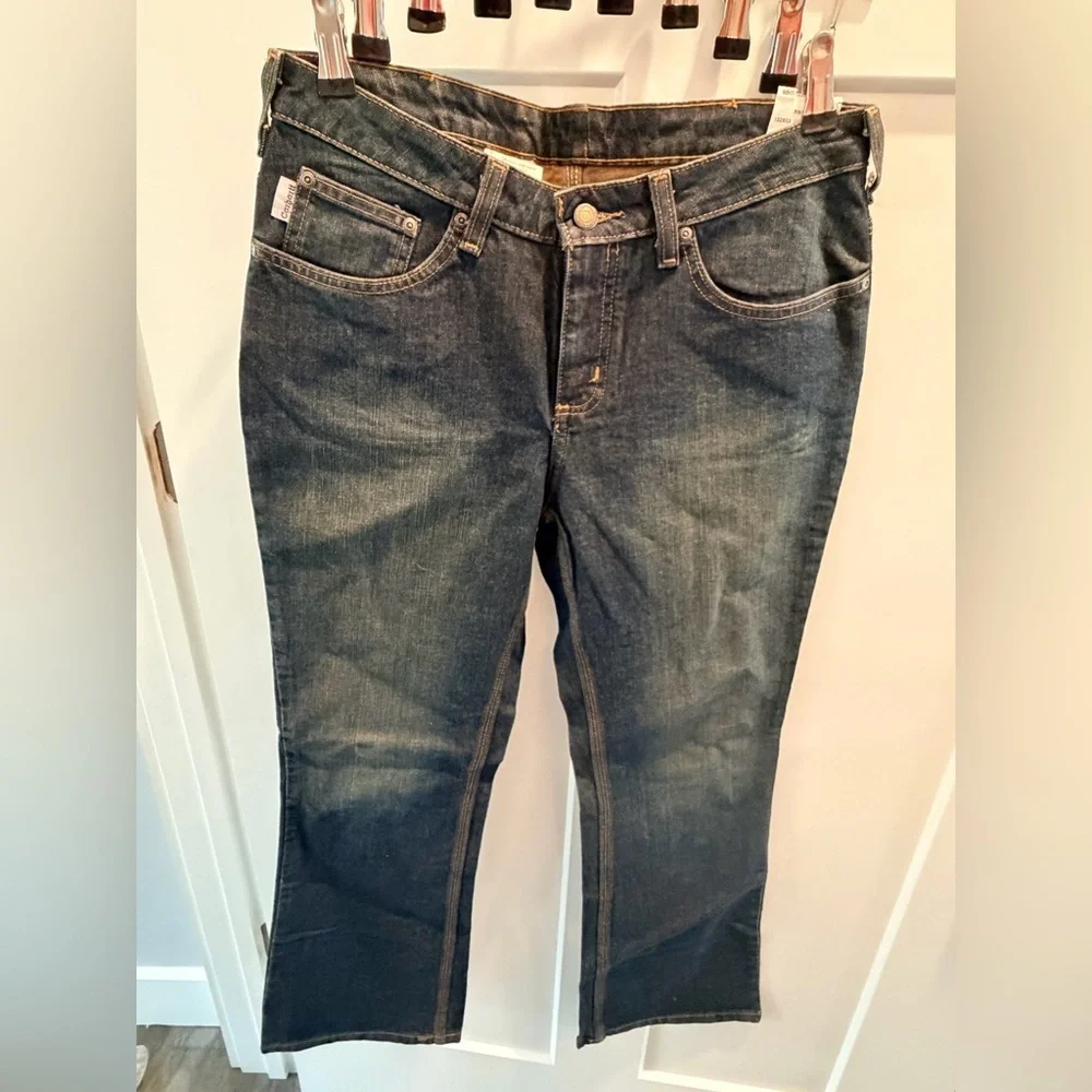 Carhartt Women Bootcut Jeans 8x28 Stretch Traditional Fit Dark Wash Workwear NEW